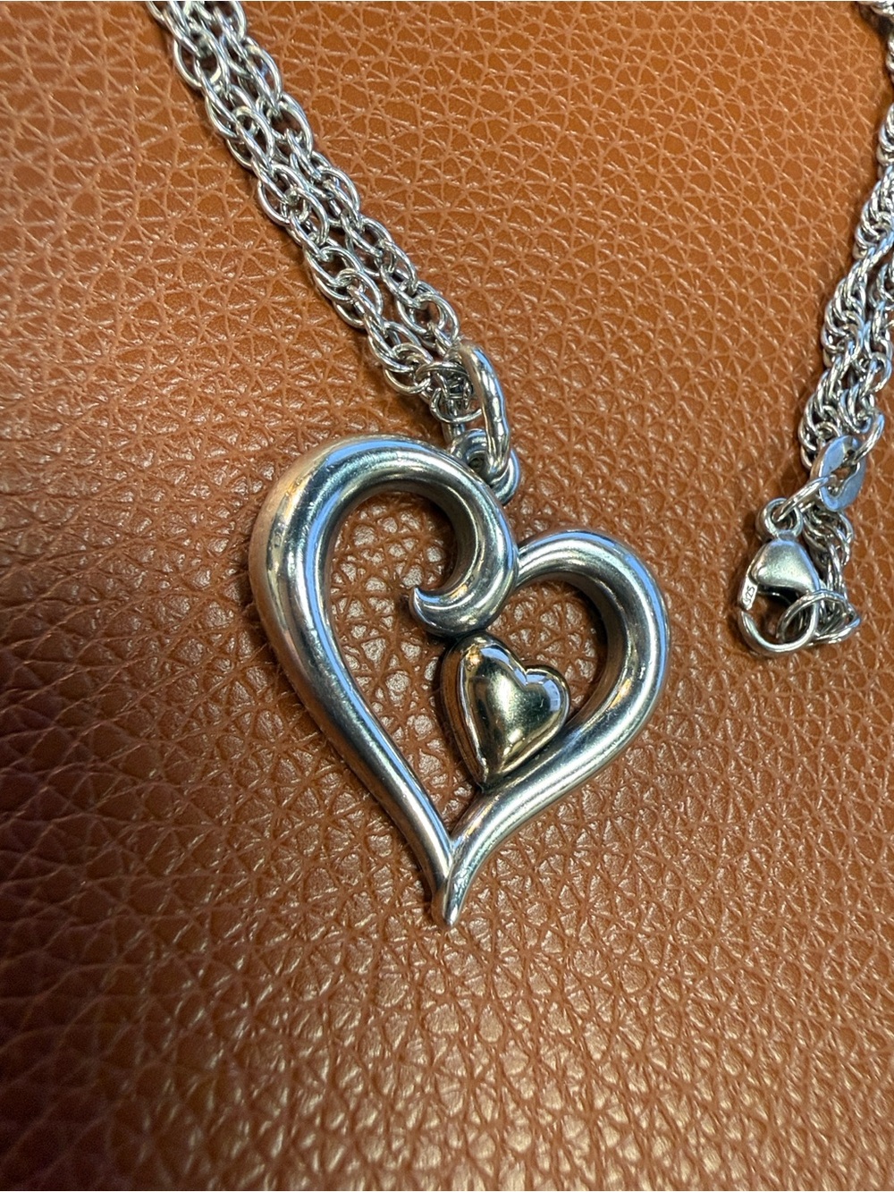 James Avery Joy of My Heart Silver and 14k Gold Necklace and Earring Set - Picture 5 of 9